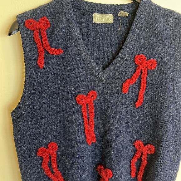 Chunky bow wool sweater vest - Picture 2 of 4